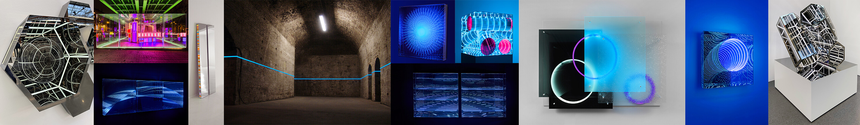 Kinetic Light Sculpture by Hans Kotter - Minimalist LED wall object playing with perception