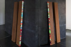 colour code,  leuchtkästen aus cortenstahl dia auf plexiglas und led-licht farbwechsel, 2010