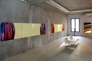 chromatic plants (orange|blue)+transmutation, alu-dibond mit diasec face edelstahl-leuchtkasten, licht am main, luminale, frankfurt, 2006