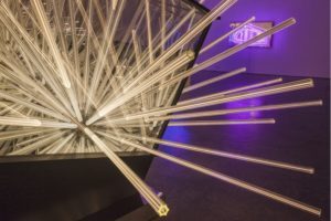  big bang....interruption, metall holz spiegel plexiglas led, de buck gallery, new york, 2014