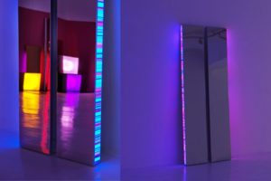 twins, chromleuchtkästen dia auf plexiglas und led-licht farbwechsel, studio d’arte contemporanea pino casagrande, rom, 2011
