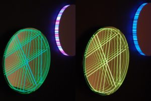 interference, plexiglas edelstahl poliert spiegel dia led farbwechsel, design miami basel, 2012