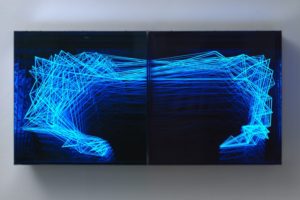  fractal structure, metall spiegel plexiglas led farbwechsel, galerie klaus benden, köln, 2012