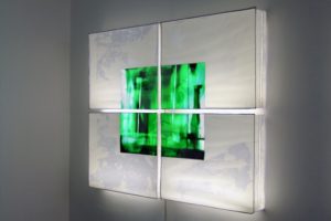 tv-shot, dia leuchtkästen genäht aus folie, backfabrik berlin, patrick heide contemporary, 2003