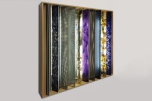 tagebuchnotizen, plexiglas harz metall dia lochblech holz, 1999