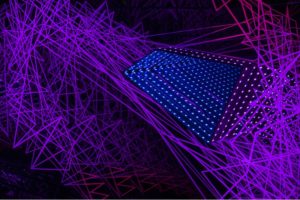     fractal, metall spiegel plexiglas led licht, bildrecht, wien, 2015