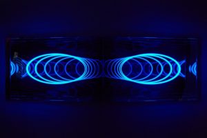  u-turn, plexigals mirror led colour change, kinetica art fair london, patrick heide contemporary art, 2012